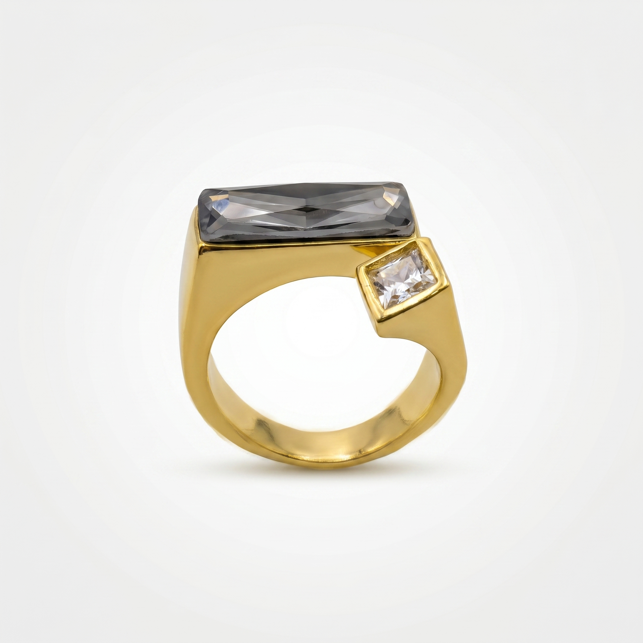 Noir Prism Open Ring | Anti-tarnish