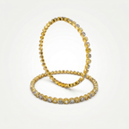 Dual Tone Zirconia Studded set of 4 Bangle