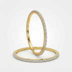 American Diamond Zirconia Studded Golden Bangles Set Of 4