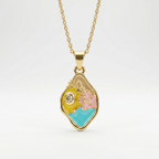 Floral enamel pendant set | Anti-tarnish