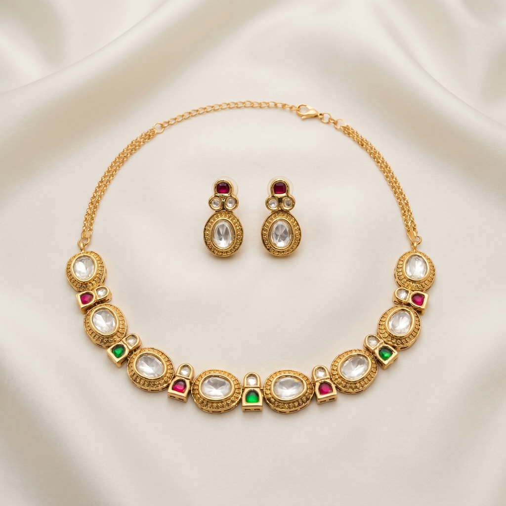 Oval Shaped Moissanite Choker Set