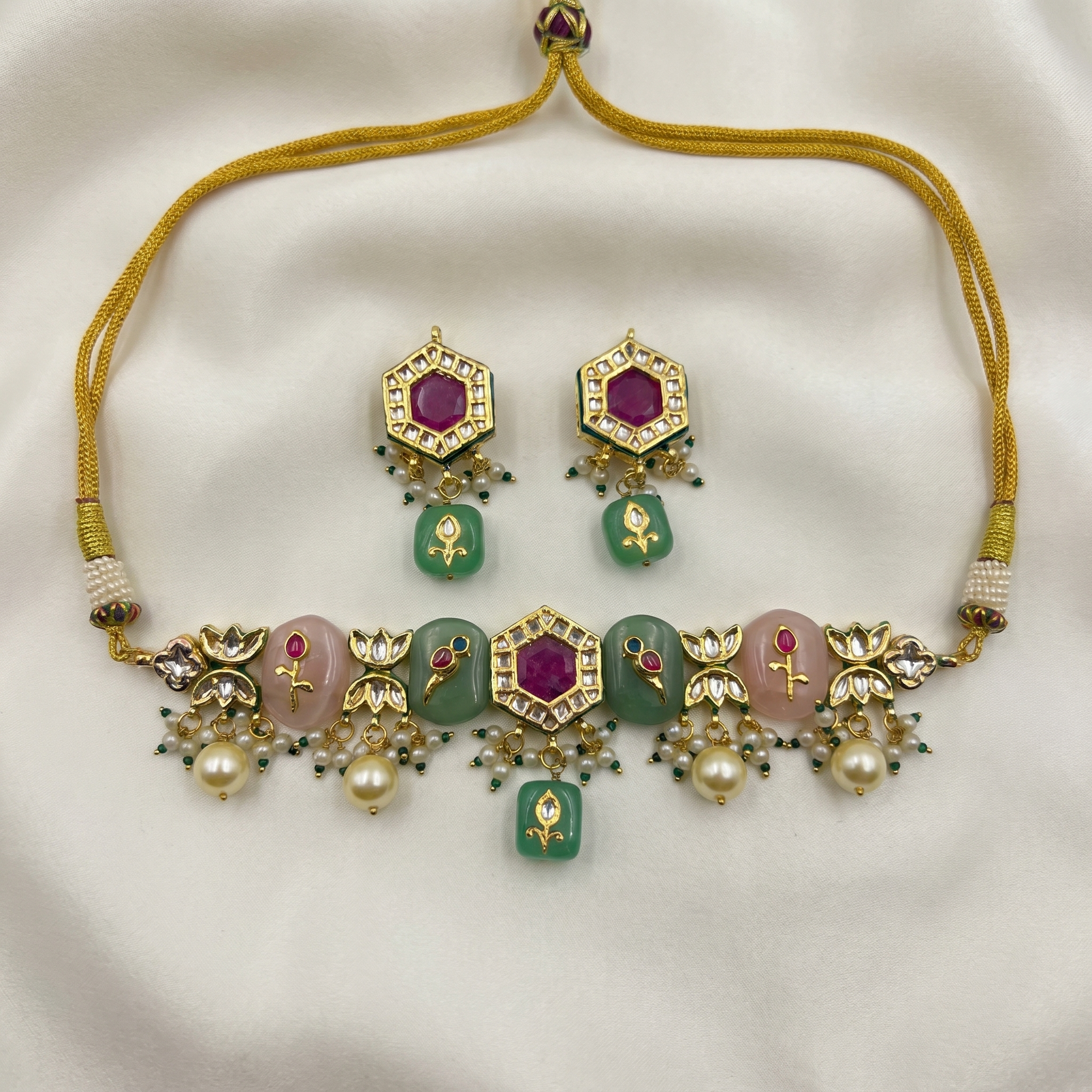 Pankhuri Meenakari Choker Set