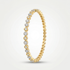Dual Tone Zirconia Studded set of 4 Bangle