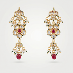 Jhumka style Kundan Earrings