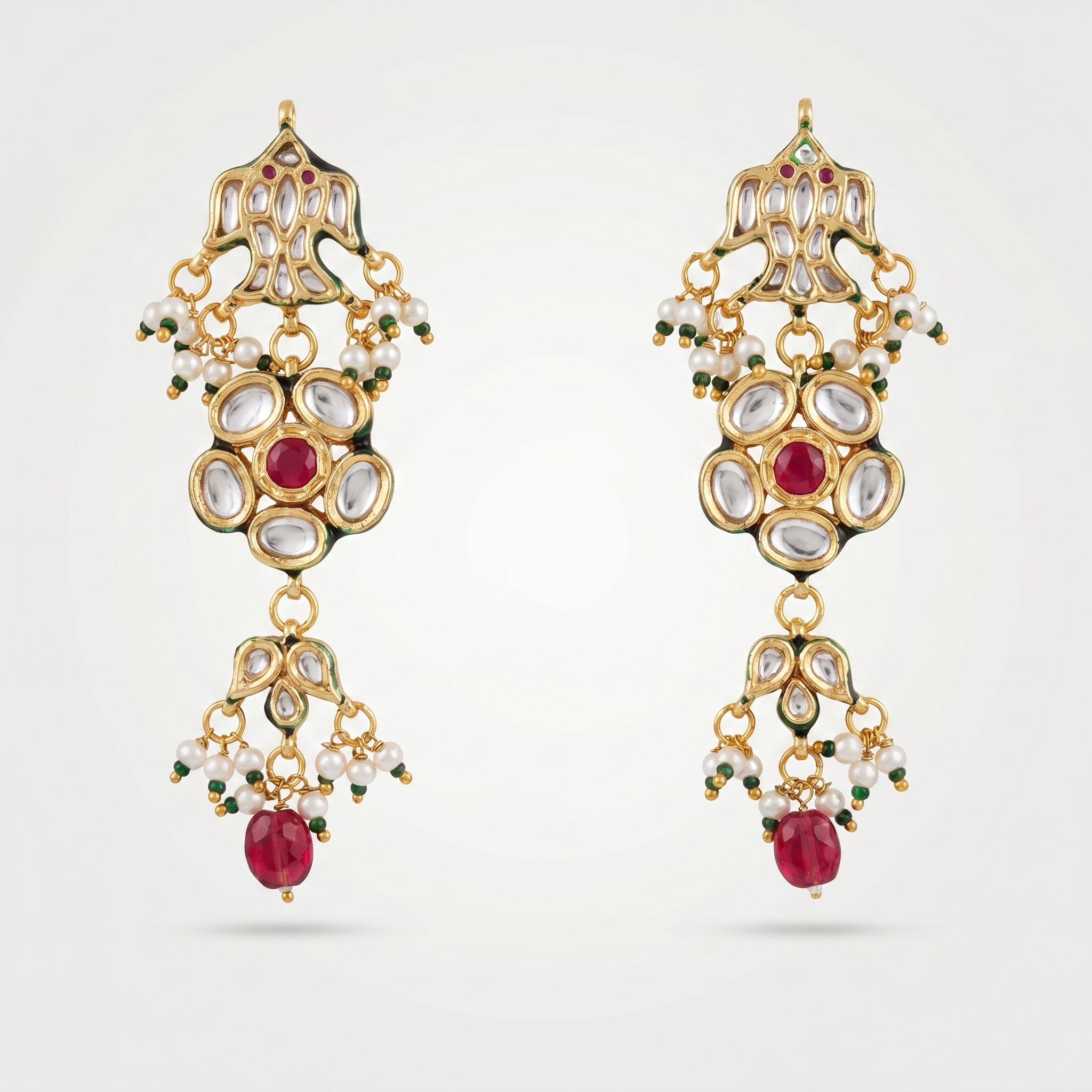 Jhumka style Kundan Earrings