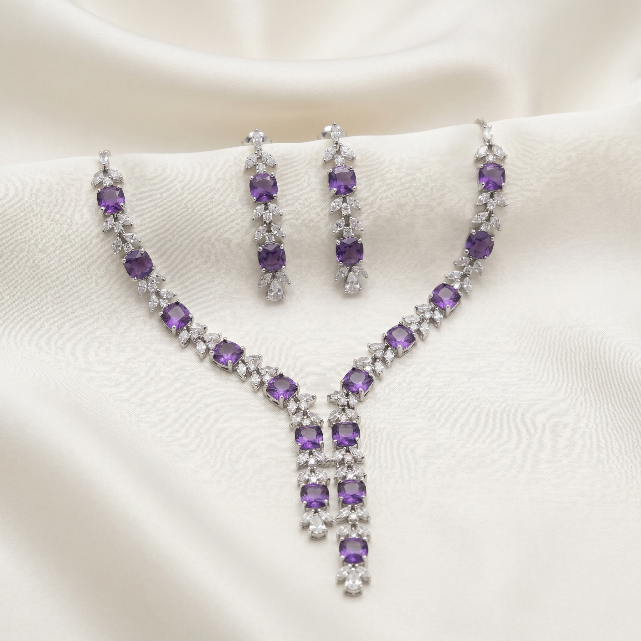 Royale Purple Cascade American Diamond Set