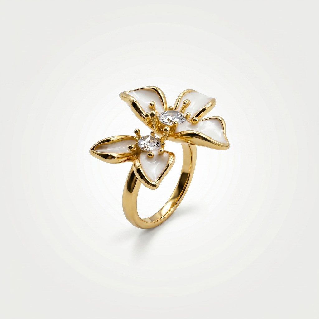 Blush Bloom Floral Ring | Anti-tarnish