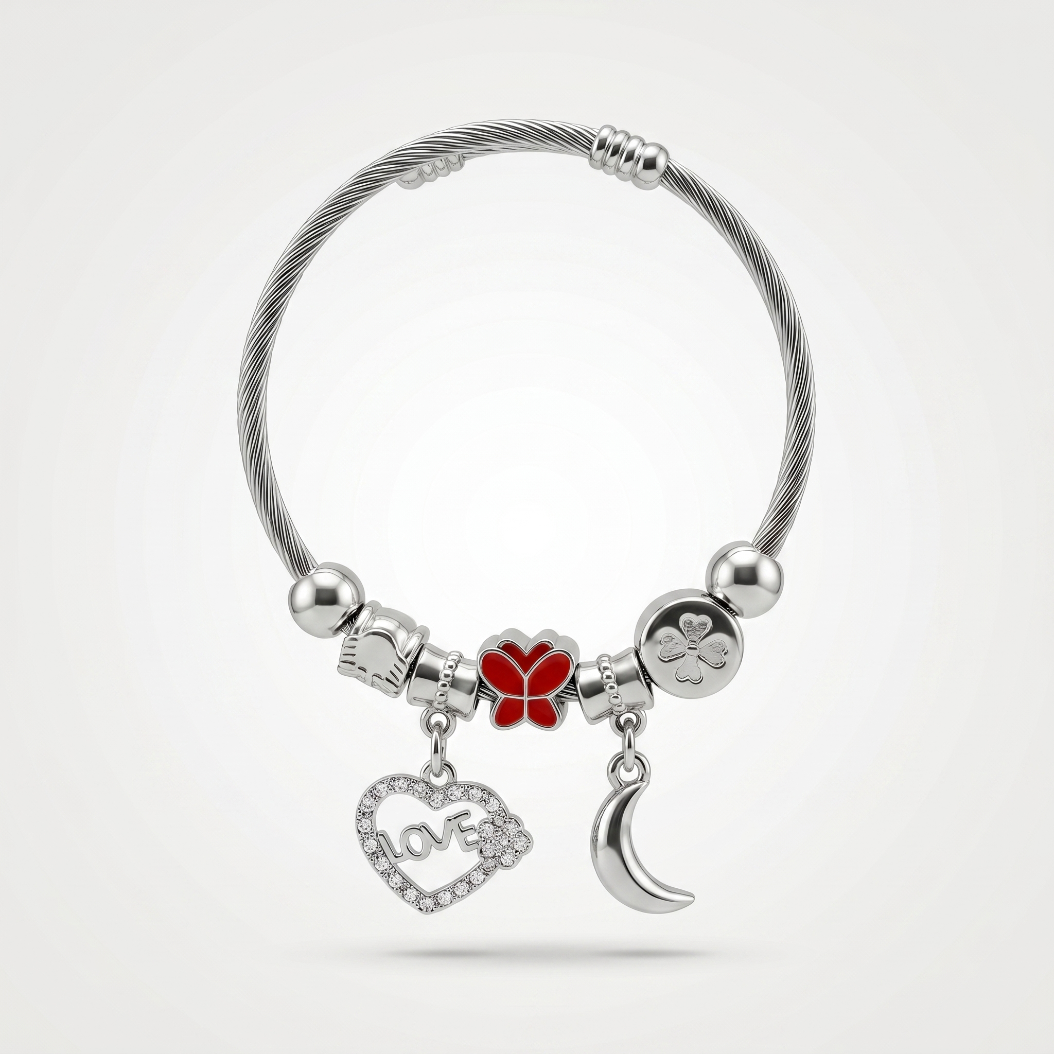 Silver Tone Charm bracelet