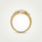 Baguette cut Zircon stone Ring in Gold tone