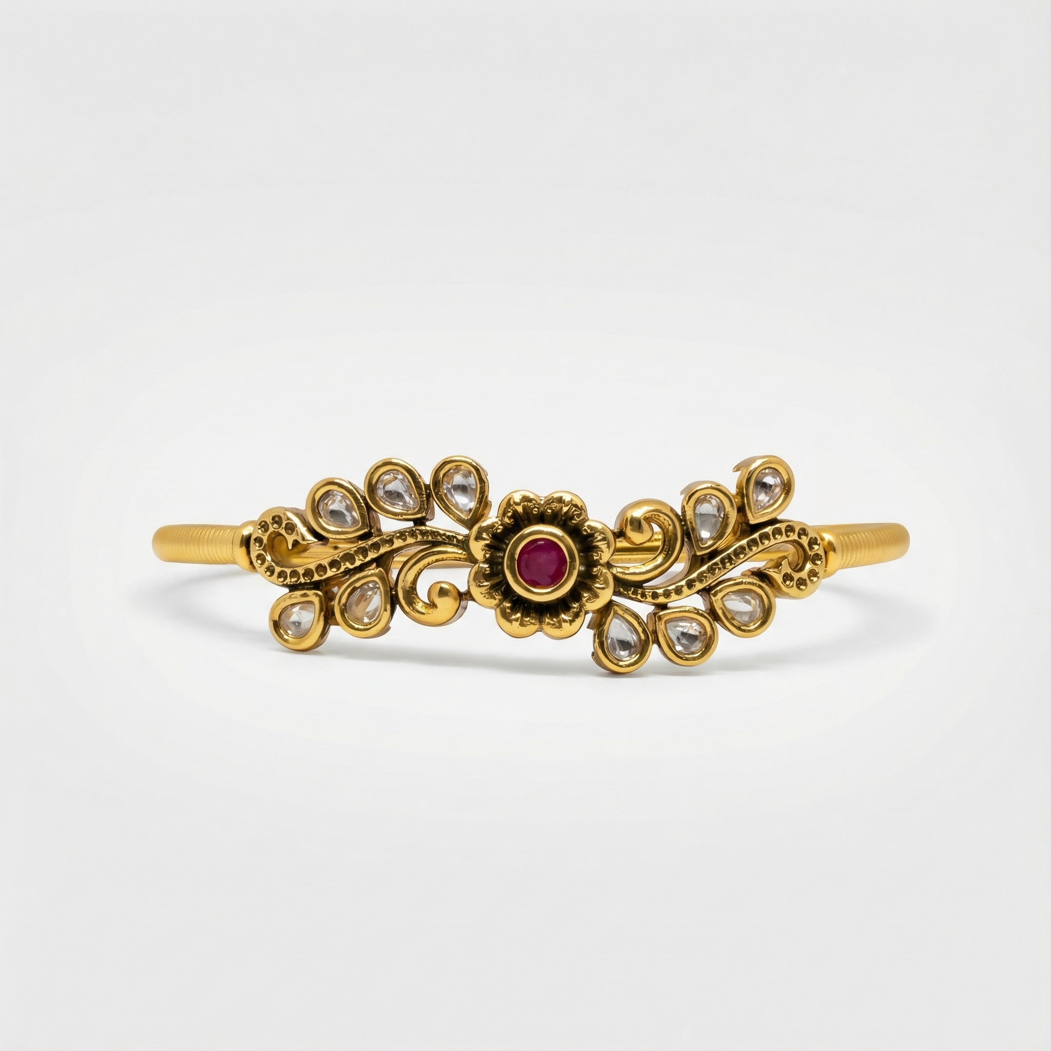 Ruby red center stone bracelet