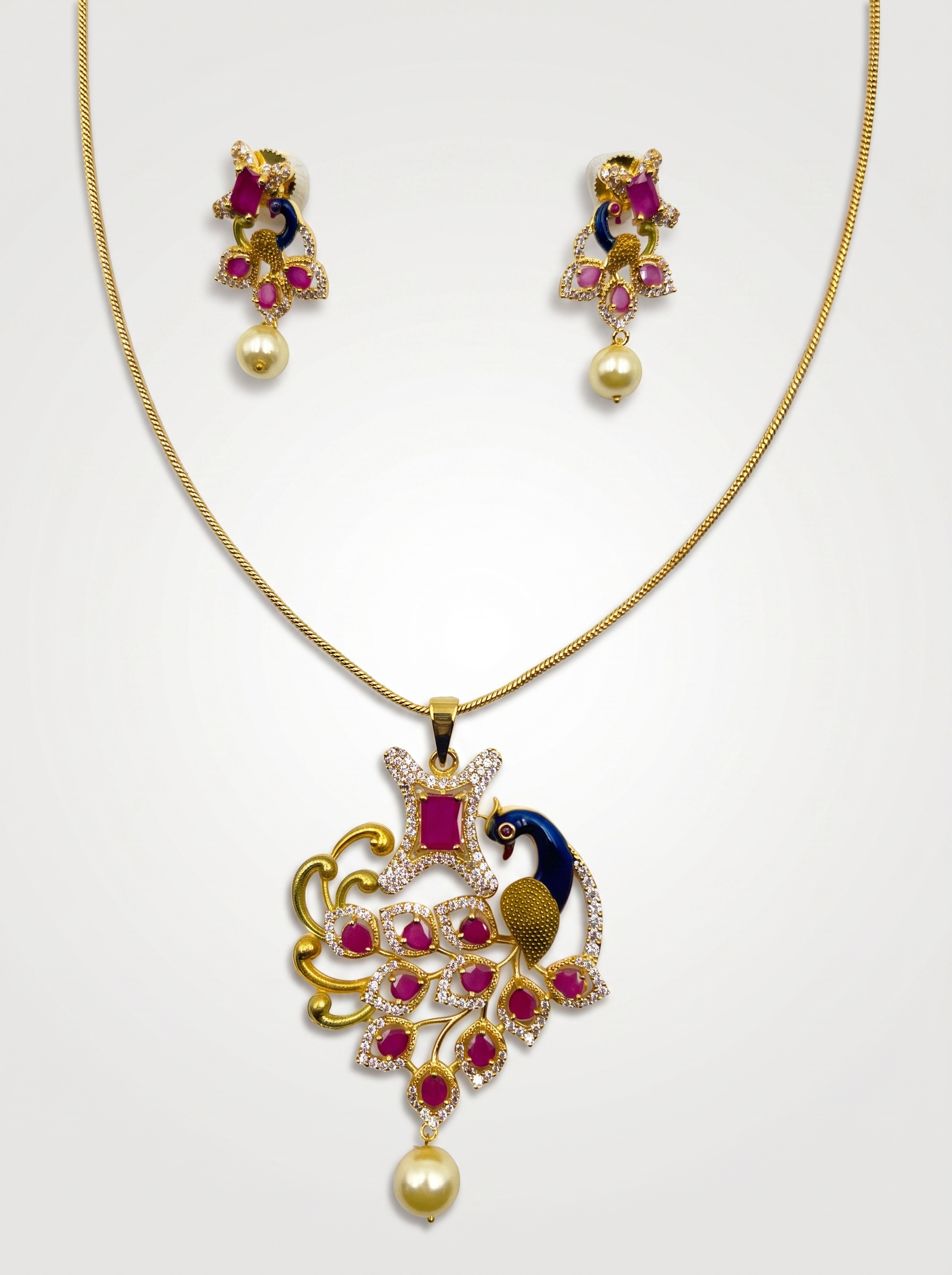 Mayura Ruby Pendant Set