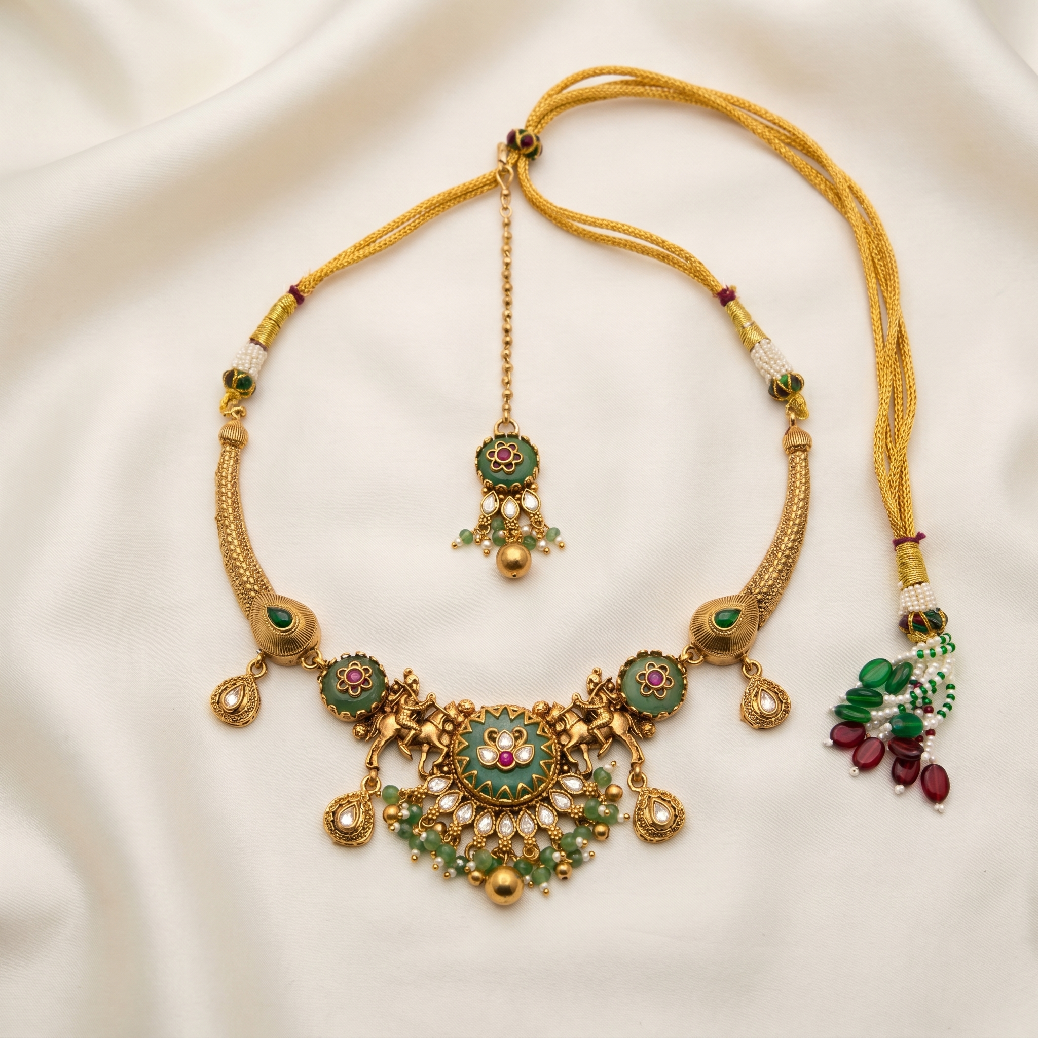 Rajwada Hasli Set with maangtikka